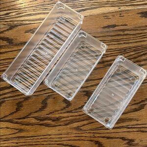 Clear Plastic Storage Containers/ Drawer Organizers for Electronics/ Accessories